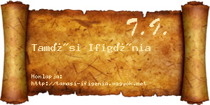 Tamási Ifigénia névjegykártya